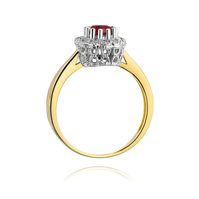 Złoty Pierścionek 585 z diamentem rubin 0,60ct