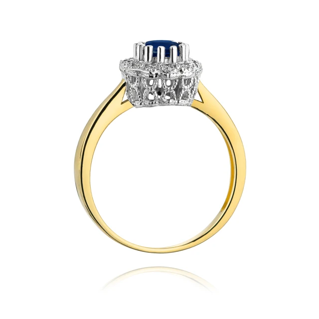 Goldring 585 mit Diamant Saphir 0.50ct
