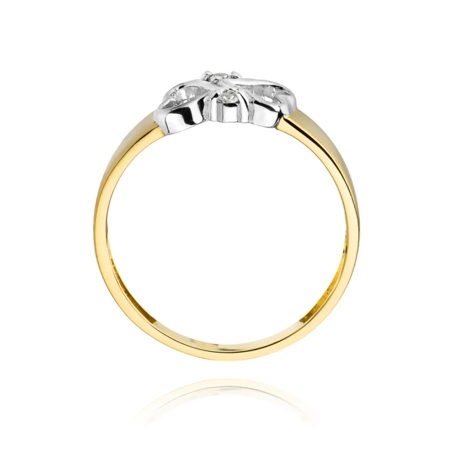 Złoty Pierścionek 585 z diamentem brylant 0,04ct