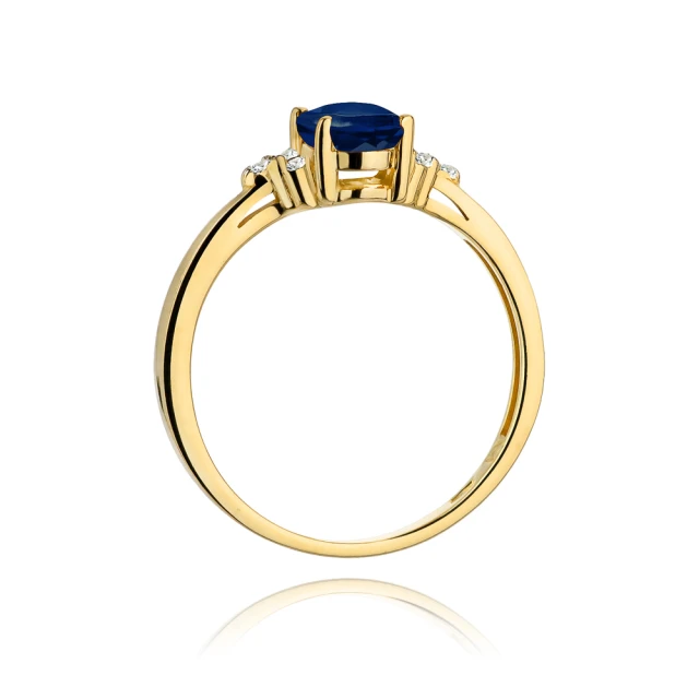 Goldring 585 mit Diamant Saphir 0,90ct