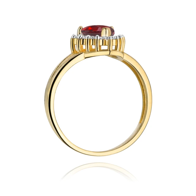 Gold Ring 585 mit Diamant Rubin 1,10ct