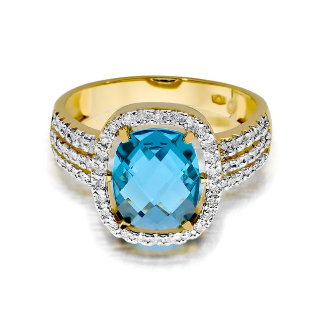 Goldring 585 mit Diamanttopaz 3,00ct