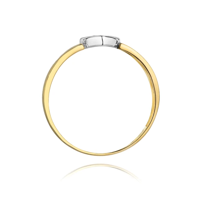 Złoty Pierścionek 585 z diamentem brylant 0,04ct