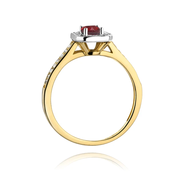 Gold Ring 585 mit Diamant Rubin 0,20ct
