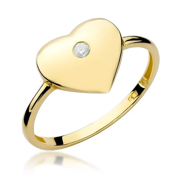 Gold Ring 585 mit Diamant Diamant Diamant 0.03ct