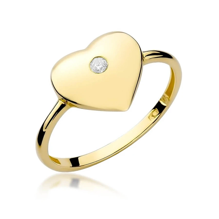 Złoty pierścionek z diamentem EY-20 0,03ct