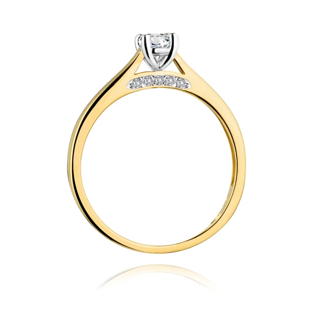 Złoty Pierścionek 585 z diamentem brylant 0,23ct