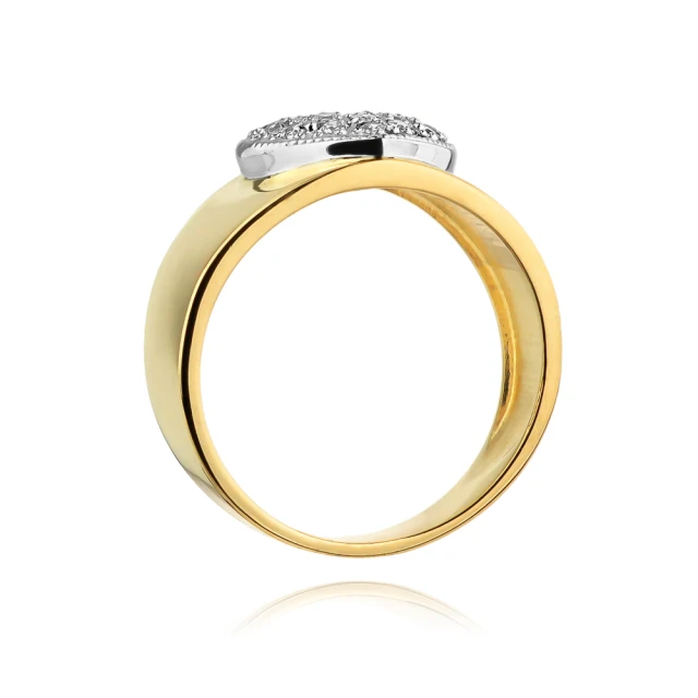 Złoty Pierścionek 585 z diamentem brylant 0,26ct