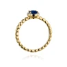 Złoty pierścionek z diamentem EY-359 szafir | ERgold