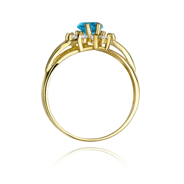 Gold Ring 585 mit Diamanttopaz 0,90ct