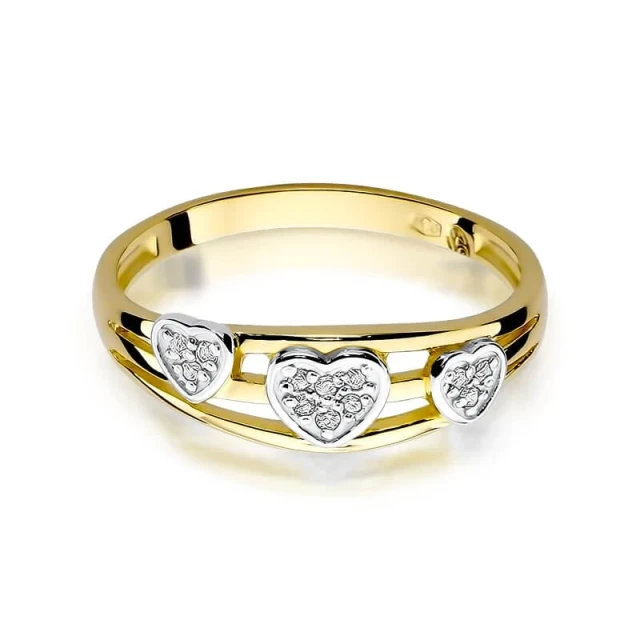 Gold Ring 585 mit Diamant Diamant Diamant 0.06ct