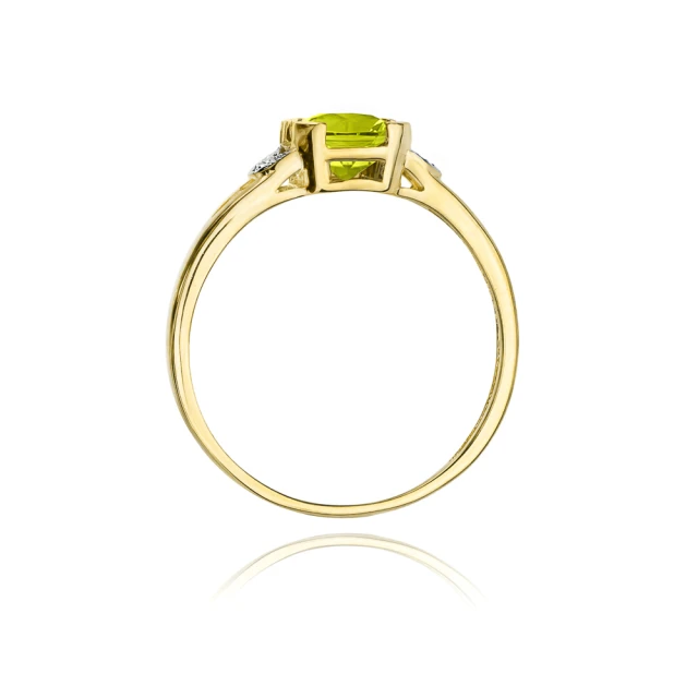 Gold Ring 585 mit Diamant Olivin 1,00ct