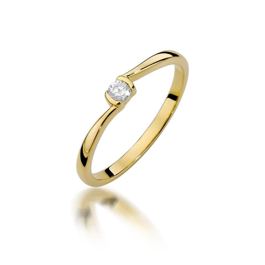 Złoty pierścionek z diamentem EY-380 0,09ct