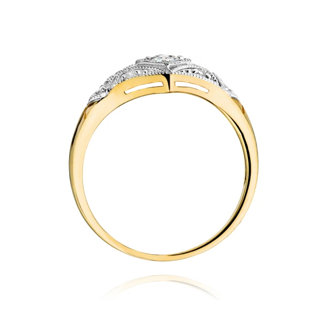 Gold Ring 585 mit Diamant Diamant Diamant 0.10ct