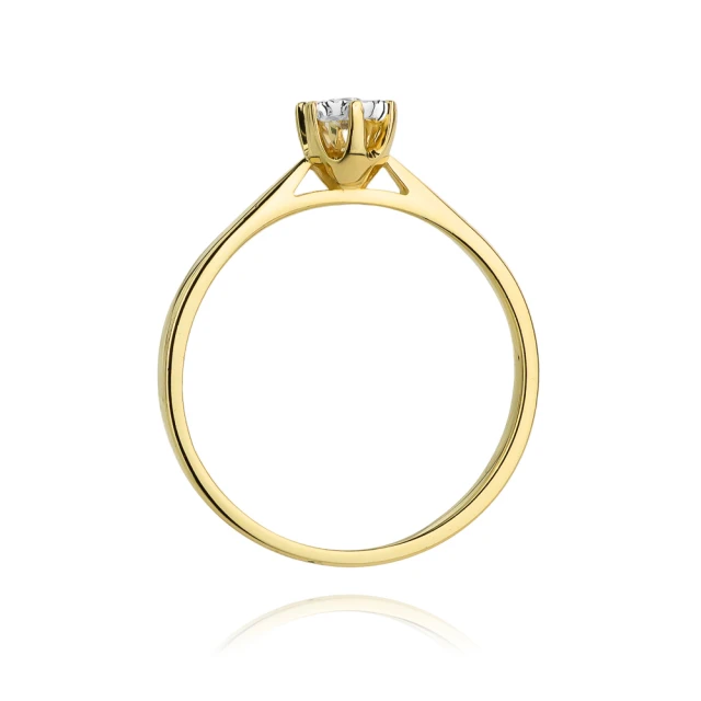 Gold Ring 585 mit Diamant Diamant Diamant 0.05ct