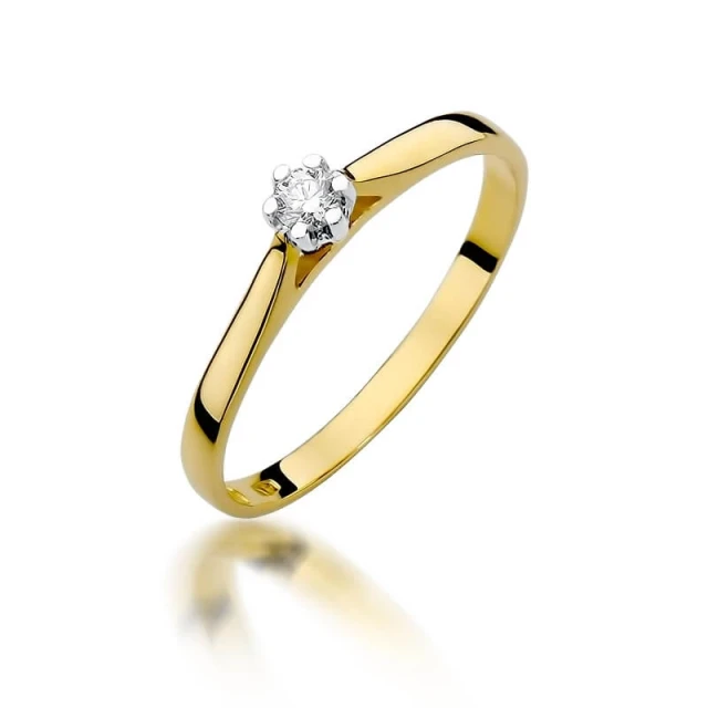 Gold Ring 585 mit Diamant Diamant Diamant 0.09ct