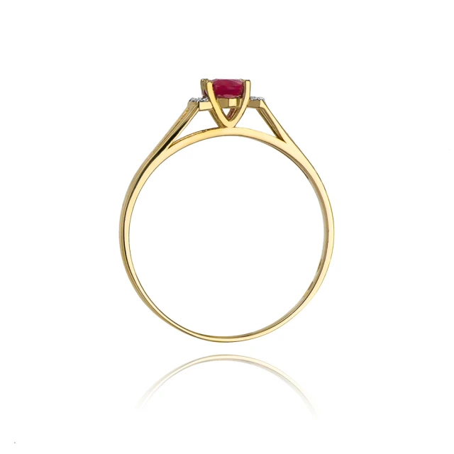 Gold Ring 585 mit Diamant Rubin 0,60ct