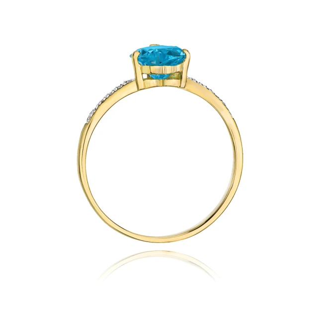 Gold ring 585 mit diamanttopaz 1,20ct