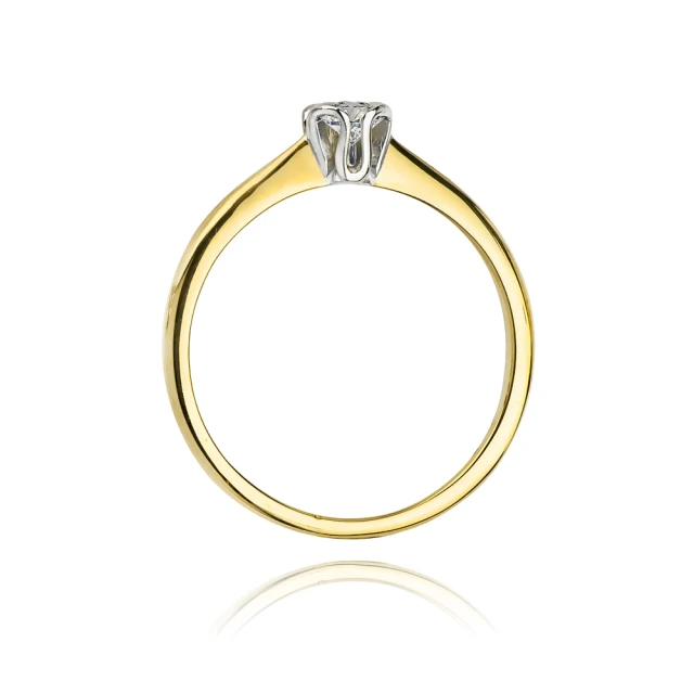 Gold Ring 585 mit Diamant Diamant Diamant 0.10ct