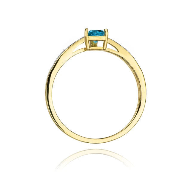 Złoty Pierścionek 585 z diamentem topaz 0,50ct