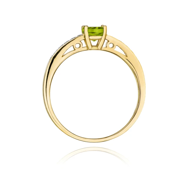 Gold Ring 585 mit Diamant Olivin 0,60ct