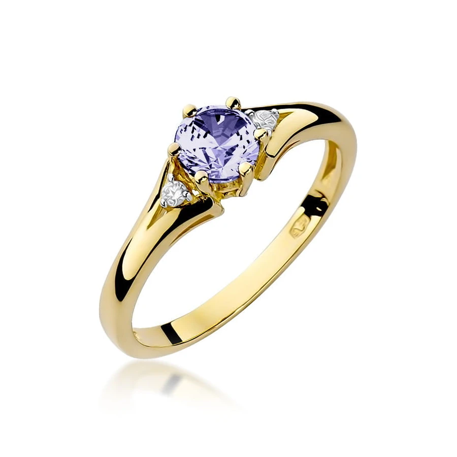 Goldener Diamantring EY-76 Amethyst | ergold