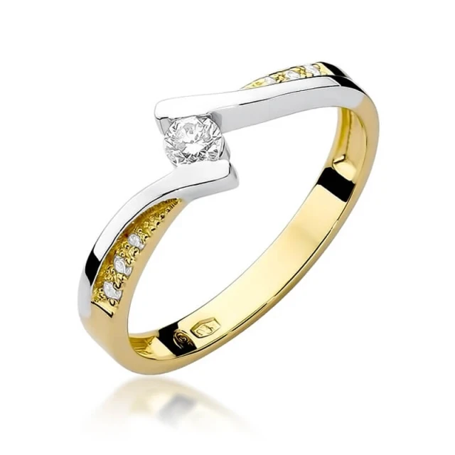 Gold Ring 585 mit Diamant Diamant Diamant 0.16ct