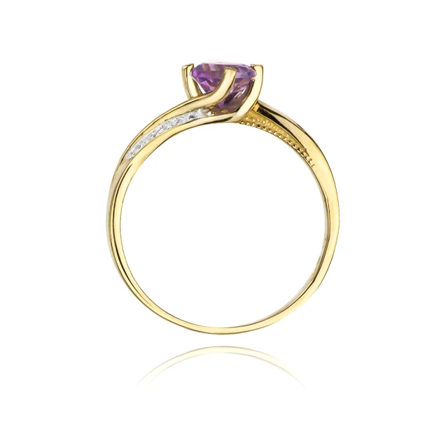 Goldring 585 mit Diamant-Amethyst 0,50ct