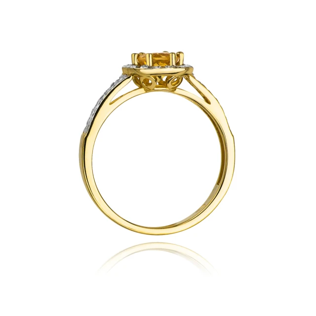 Gold Ring 585 mit Zitronendiamant 0,50ct