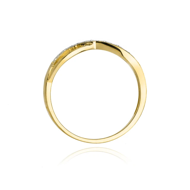 Złoty Pierścionek 585 z diamentem brylant 0,06ct
