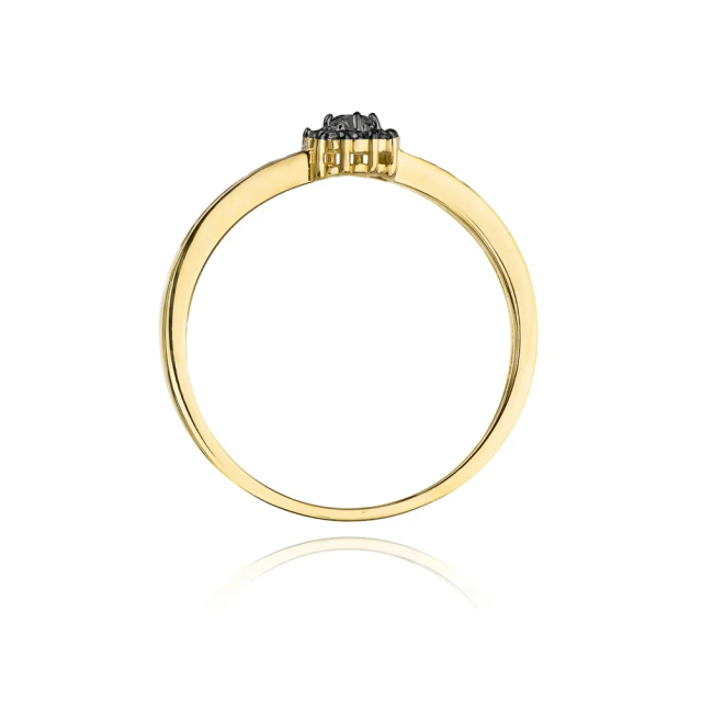 Gold Ring 585 mit Diamant Diamant Schwarz 0.06 Weiß 0.03ct