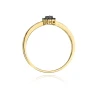 Złoty pierścionek z diamentem EY-91 czarne brylanty | ERgold