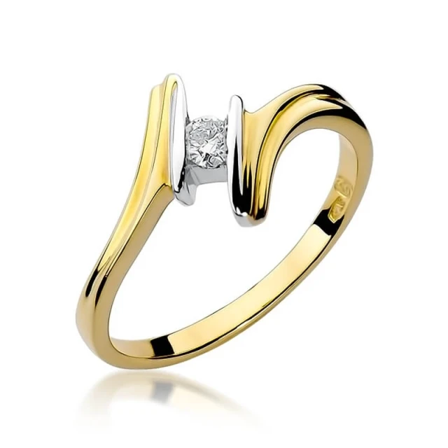 Gold Ring 585 mit Diamant Diamant Diamant 0.08ct