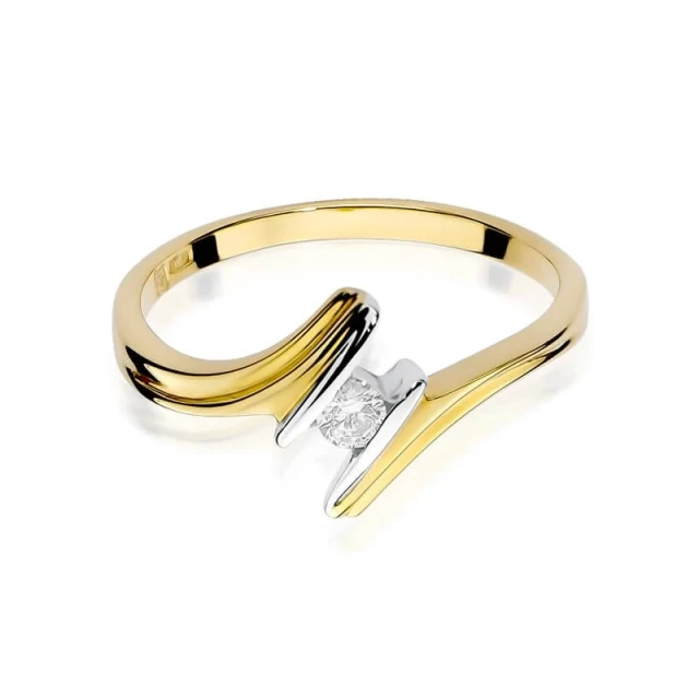 Gold Ring 585 mit Diamant Diamant Diamant 0.08ct