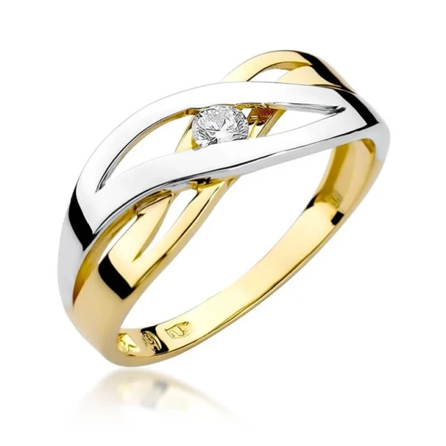 Gold Ring 585 mit Diamant Diamant Diamant 0.10ct