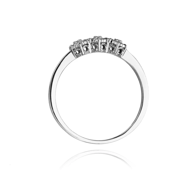Złoty pierścionek z diamentem białe złoto 0,12ct