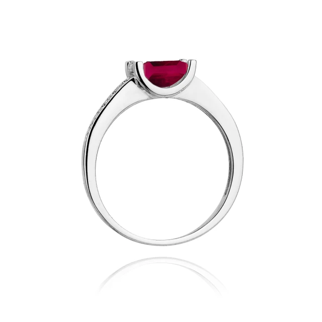 Gold Diamant Ring Weiß Gold EW-105 Rubin