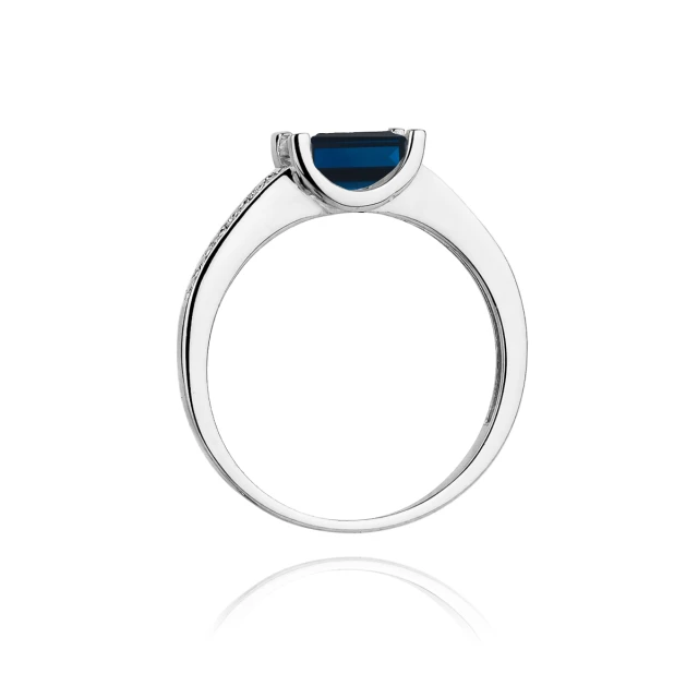 Gold Diamantring Weißgold EW-105 Saphir