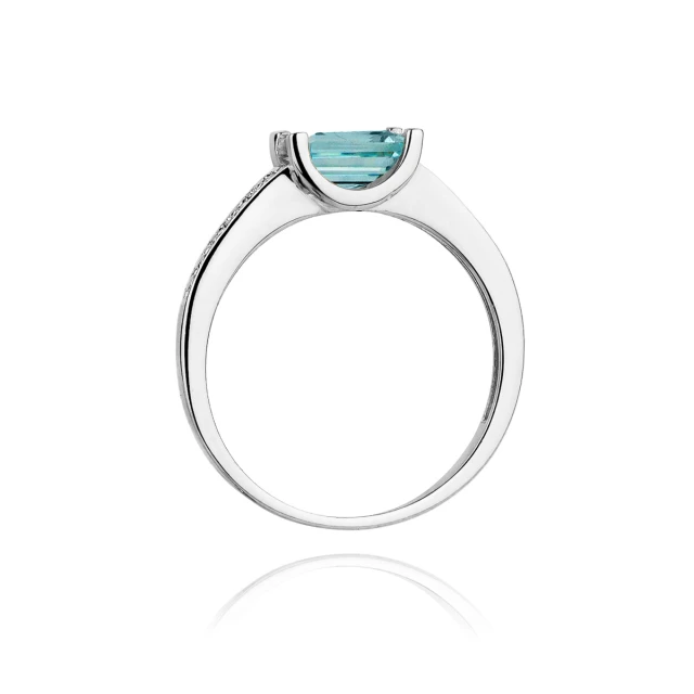 Pierścionek topaz z białego złota 0,65ct