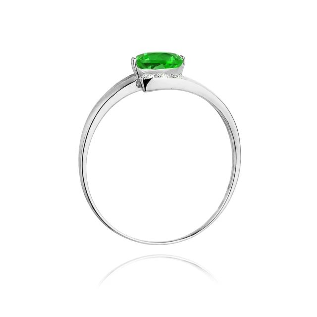 Gold Diamant Ring WeißGold EW-119 Emerald