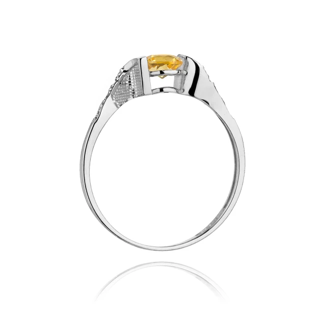 Gold Diamant Ring WeißGold EW-120 Zitrone