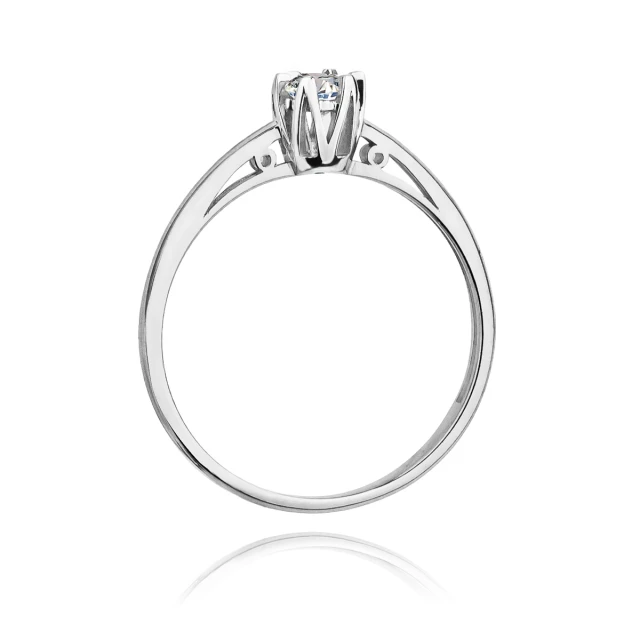 Pierścionek diament białe złoto 0,15ct