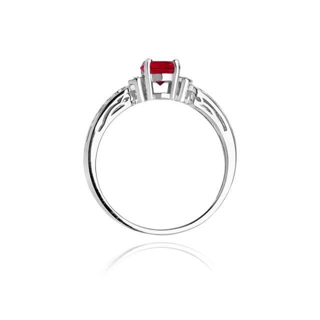Gold Diamant Ring Weiß Gold EW-14 Rubin