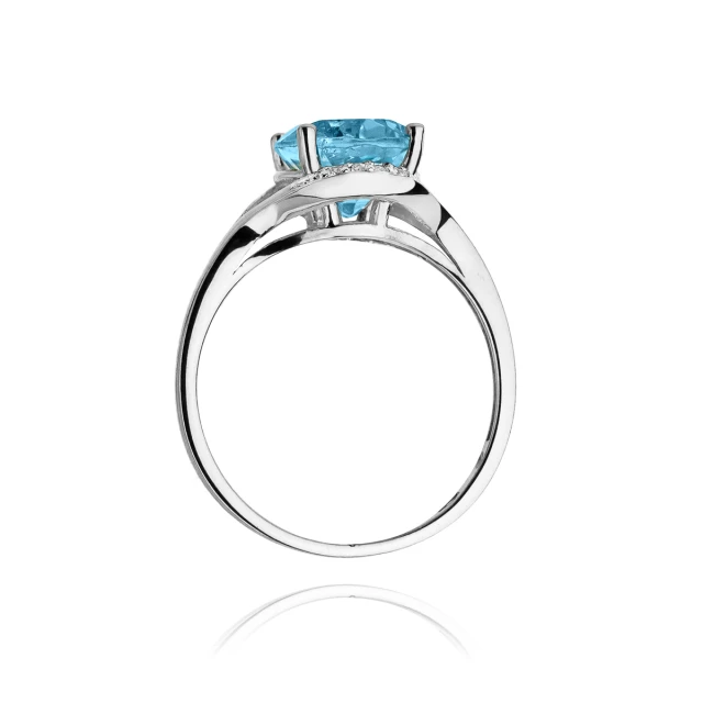 Topaz pierścionek z białego złota 3,00ct