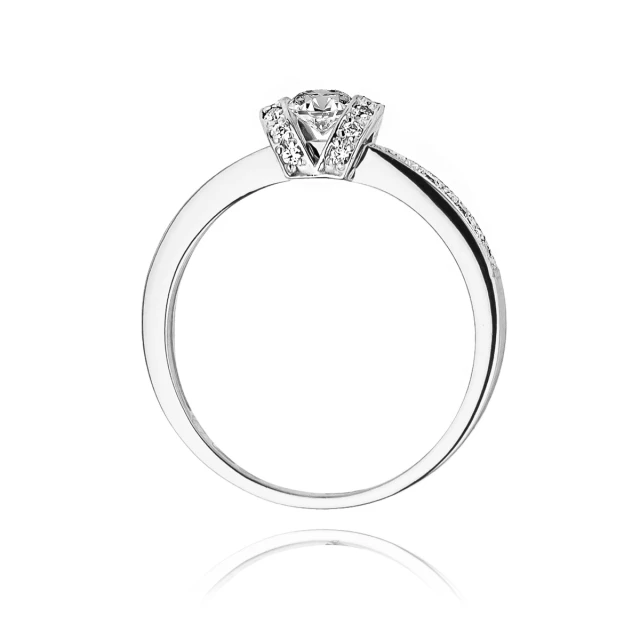 Gold Diamant Ring Weiß Gold EW-162 0.25ct