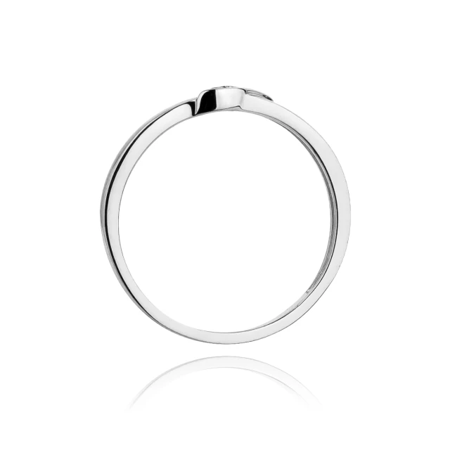 Złoty pierścionek z diamentem Białe złoto EW-176 0,02ct