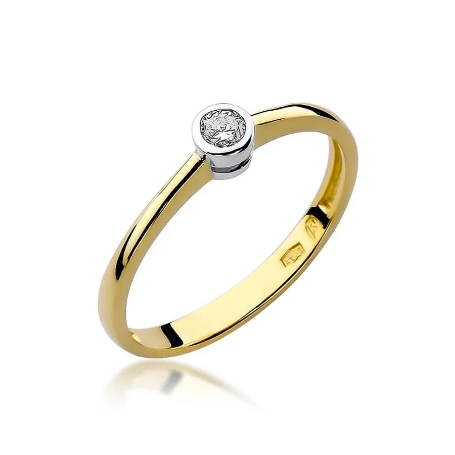 Złoty pierścionek z diamentem EY-224 0,08ct