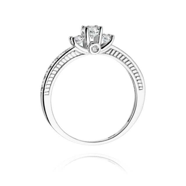 Złoty pierścionek z diamentem Białe złoto EW-199 0,42ct