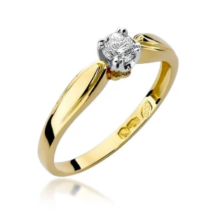 Złoty pierścionek z diamentem EY-197 0,24ct