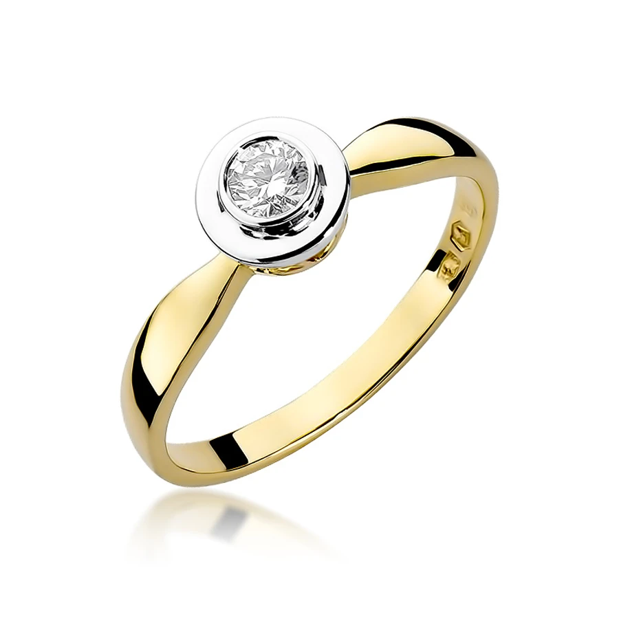 Złoty pierścionek z diamentem EY-294 0,30ct | ERgold